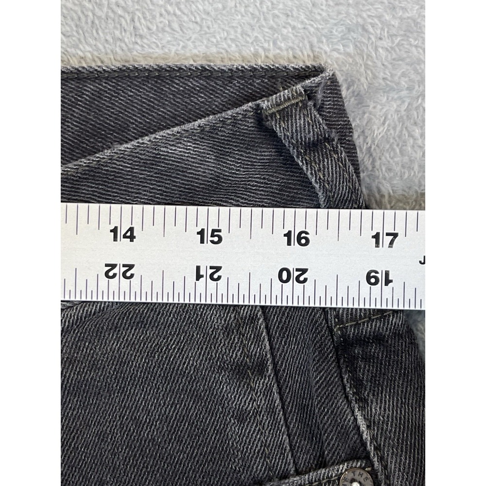 We The Free Jeans Womens 31 Black Faded Denim Mid Rise Skinny‎ Frayed Button Fly - Picture 4 of 11